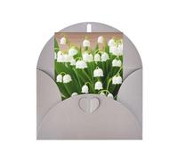 DCEHGEW Lilies of the Valley Personalized Christmas Thanksgiving Greeting Card 6x4 inches with Gray Envelope for Business Wedding Birthday Housewarming Holiday Card for Family Friends Teachers 1 pc