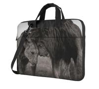 DCEHGEW Lion and Lioness Printed Laptop Bag 15.6 inch, Triple-Layers Protection Shockproof Crossbody Laptop Shoulder Bag for Men Women