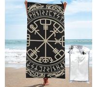 DCEHGEW Magical Design Norse Runes Compass Printed Quick Dry Bath Towel 70x140 CM, Highly Absorbent Bath Sheet with Bag for Beach, Travel, Hotel and Home