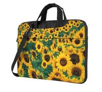DCEHGEW Many beautiful sunflowers Printed Laptop Bag 15.6 inch, Triple-Layers Protection Shockproof Crossbody Laptop Shoulder Bag for Men Women