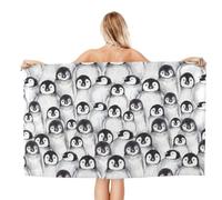 DCEHGEW Microfiber Beach Towel 130x80 CM - Cute Baby Penguins Sketch Prints Quick-Dry Absorbent Pool Towel for Swim Gym Travel