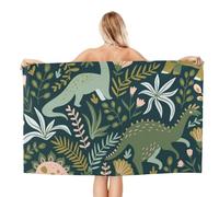 DCEHGEW Microfiber Beach Towel 130x80 CM - Cute Dinosaur Prints Quick-Dry Absorbent Pool Towel for Swim Gym Travel
