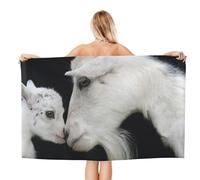 DCEHGEW Microfiber Beach Towel 130x80 CM - cute goat mother Prints Quick-Dry Absorbent Pool Towel for Swim Gym Travel