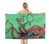 DCEHGEW Microfiber Beach Towel 130x80 CM - cute octopus Prints Quick-Dry Absorbent Pool Towel for Swim Gym Travel