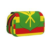 DCEHGEW Native Hawaiian Flag Prints Flap Pencil Case Stylish Storage Bag, Double Layer Large Capacity Pen Pouch for School Office Travel