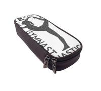 DCEHGEW new Love Gymnastics Prints PU Leather Pencil Case, Flip-Top Zipper Pen Pouch Organizer for School Office Travel, Stationery Holder, Gift for Women Men Kids