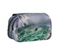 DCEHGEW Niagara Falls Printed Flip Pencil Case with 2 Compartments, Large Capacity, Portable Stationery Organizer for School, Travel and Art
