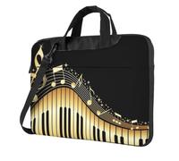 DCEHGEW Novel Music Note Printed Laptop Bag 15.6 inch, Triple-Layers Protection Shockproof Crossbody Laptop Shoulder Bag for Men Women