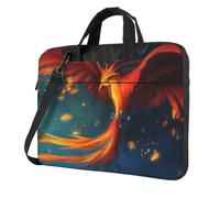 DCEHGEW Orange Red Phoenix Printed Laptop Bag 13 inch, Triple-Layers Protection Shockproof Crossbody Laptop Shoulder Bag for Men Women