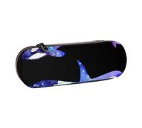 DCEHGEW Orca Killer Whale Prints Leather Pencil Case Organiser with Pen Slots, Hard Shell Stylish Pouch for School Office Travel, Gift for Students Men Women