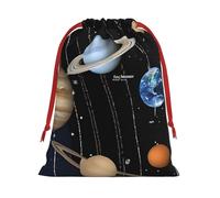 DCEHGEW Outer Space Solar System Soft Drawstring Gift Wrapping Bags, Reusable Polyester Pouch Storage Bag for Christmas, Halloween, Party Favors, Jewelry, Large Size: 15.8x20.9 inches
