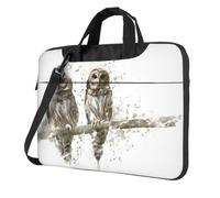 DCEHGEW Owl on The Tree Branch Printed Laptop Bag 14 inch, Triple-Layers Protection Shockproof Crossbody Laptop Shoulder Bag for Men Women