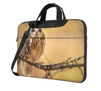 DCEHGEW Owl Standing on The Tree Printed Laptop Bag 14 inch, Triple-Layers Protection Shockproof Crossbody Laptop Shoulder Bag for Men Women