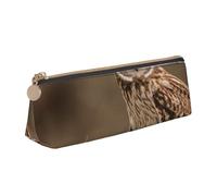 DCEHGEW Owl Standing on The Tree Printed Zipper Pencil Case Cute Stationery Organizer PVC Leather Triangle Makeup Bag Pen Pouch