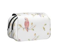 DCEHGEW Owl Tree Branches Printed Flip Pencil Case with 2 Compartments, Large Capacity, Portable Stationery Organizer for School, Travel and Art
