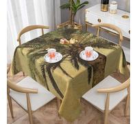 DCEHGEW Palm Tree Tropical Prints Square Tablecloth 152x152 CM, Waterproof Fabric Table Cloth for Dining Table, Farmhouse Table Cover for Kitchen Dining Tabletop Decoration