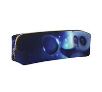 DCEHGEW Panda Pattern Printed Leather Pencil Case Cute Stationery Organizer Simple Makeup Bag Pen Pouch, Gold Zipper