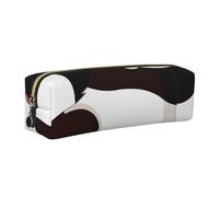 DCEHGEW Panda Printed Leather Pencil Case Cute Stationery Organizer Simple Makeup Bag Pen Pouch, Gold Zipper