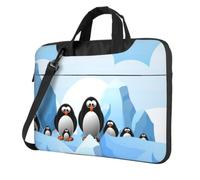 DCEHGEW Penguin Antarctica Ice Printed Laptop Bag 14 inch, Triple-Layers Protection Shockproof Crossbody Laptop Shoulder Bag for Men Women