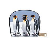 DCEHGEW Penguin Credit Card Holder Pouch Shell Wallet Business Card Case Storage Zipper Coin Pocket Purse Xmas Gift