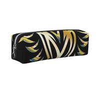 DCEHGEW Phoenix Printed Leather Pencil Case Cute Stationery Organizer Simple Makeup Bag Pen Pouch, Silver Zipper