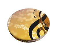 DCEHGEW Piano Violin Music Notes Prints Bar Stool Seat Covers 13 inch Round Elastic Stool Cover Soft Washable Slipcovers for Kitchen, Home, and Restaurant