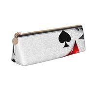 DCEHGEW Polygonal Playing Cards Printed Zipper Pencil Case Cute Stationery Organizer PVC Leather Triangle Makeup Bag Pen Pouch