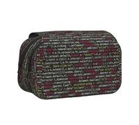 DCEHGEW Programmer Programming Code Prints Flap Pencil Case Stylish Storage Bag, Double Layer Large Capacity Pen Pouch for School Office Travel