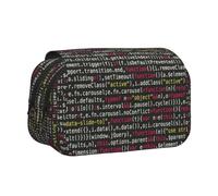 DCEHGEW Programmer Programming Code Prints Flap Pencil Case Stylish Storage Bag, Double Layer Large Capacity Pen Pouch for School Office Travel