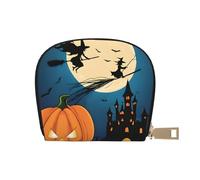 DCEHGEW Pumpkin Halloween Credit Card Holder Pouch Shell Wallet Business Card Case Storage Zipper Coin Pocket Purse Xmas Gift