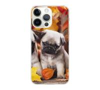 DCEHGEW puppys pug Prints Phone Case for iPhone 14 Pro Max 6.7 inch, TPU Shockproof Phone Cover Case, Supports Wireless Charging, Clear Edges