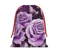 DCEHGEW Purple Beauty Butterfly Soft Drawstring Gift Wrapping Bags, Reusable Polyester Pouch Storage Bag for Christmas, Halloween, Party Favors, Jewelry, Medium Size: 11.8x15.8 inches