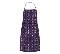 DCEHGEW Purple Black Goth Spooky Kitchen Cooking Baking Aprons With Pockets Thanksgiving Christmas Birthday Gifts For Chef