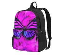 DCEHGEW Purple butterfly and flower Printed Travel Laptop Backpack, Lightweight School Bag for Hiking and Casual Daypack Use