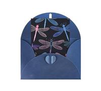 DCEHGEW purple dragonfly Personalized Christmas Thanksgiving Greeting Card 6x4 inches with Blue Envelope for Business Wedding Birthday Housewarming Holiday Card for Family Friends Teachers 1 pc