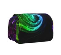 DCEHGEW Rainbow Smoke Printed Flip Pencil Case with 2 Compartments, Large Capacity, Portable Stationery Organizer for School, Travel and Art
