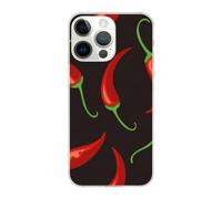 DCEHGEW Red Chilli Prints Phone Case for iPhone 14 Pro Max 6.7 inch, TPU Shockproof Phone Cover Case, Supports Wireless Charging, Clear Edges