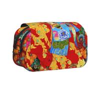 DCEHGEW Retro Japanese Geisha Girl Prints Flap Pencil Case Stylish Storage Bag, Double Layer Large Capacity Pen Pouch for School Office Travel