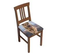DCEHGEW Running german shepherd dog Prints Dining Chair Seat Covers Set 6-Pieces, Removable Washable Chair Slipcovers for Dining Room Kitchen Garden Office