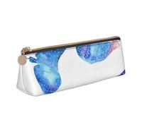 DCEHGEW Sea Animals Stingrays Printed Zipper Pencil Case Cute Stationery Organizer PVC Leather Triangle Makeup Bag Pen Pouch