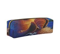 DCEHGEW Sea Otters Painting Printed Leather Pencil Case Cute Stationery Organizer Simple Makeup Bag Pen Pouch, Gold Zipper