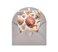 DCEHGEW Seashell Sandy Beach Personalized Christmas Thanksgiving Greeting Card 6x4 inches with Gray Envelope for Business Wedding Birthday Housewarming Holiday Card for Family Friends Teachers 1 pc