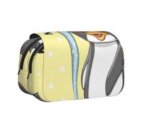 DCEHGEW Sleepy Baby Penguin Printed Flip Pencil Case with 2 Compartments, Large Capacity, Portable Stationery Organizer for School, Travel and Art