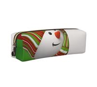 DCEHGEW Smile Gaze Snowman Printed Leather Pencil Case Cute Stationery Organizer Simple Makeup Bag Pen Pouch, Gold Zipper