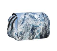 DCEHGEW Snow Mountain Scenery Printed Flip Pencil Case with 2 Compartments, Large Capacity, Portable Stationery Organizer for School, Travel and Art