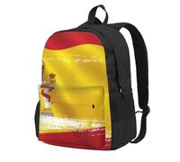 DCEHGEW Spain Flag Printed Travel Laptop Backpack, Lightweight School Bag for Hiking and Casual Daypack Use