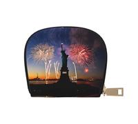 DCEHGEW Statue of Liberty Flag Credit Card Holder Pouch Shell Wallet Business Card Case Storage Zipper Coin Pocket Purse Xmas Gift