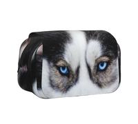 DCEHGEW Stupid Husky Dog Prints Flap Pencil Case Stylish Storage Bag, Double Layer Large Capacity Pen Pouch for School Office Travel