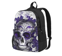 DCEHGEW Sugar Horror Skull Printed Travel Laptop Backpack, Lightweight School Bag for Hiking and Casual Daypack Use