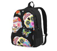 DCEHGEW Sugar Skulls Printed Travel Laptop Backpack, Lightweight School Bag for Hiking and Casual Daypack Use